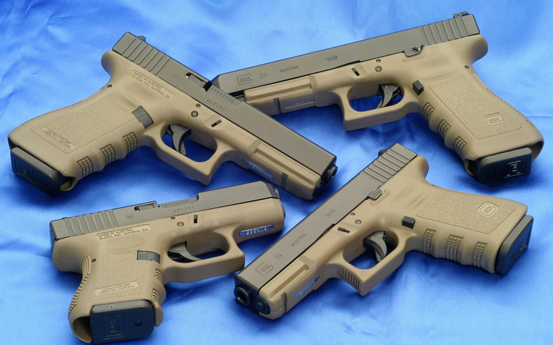Glock, Army Green, tan, Full HD Desktop Wallpaper
