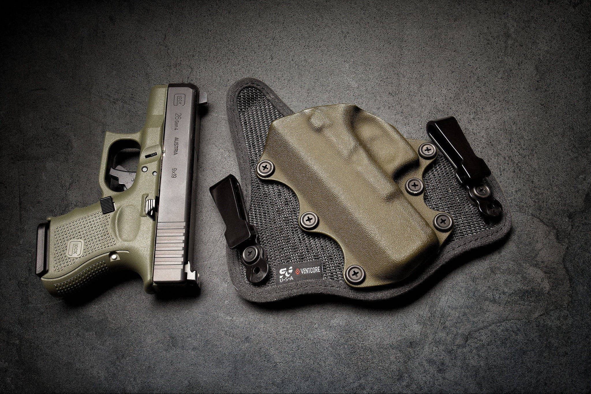 Glock, Army Green, holster, Full HD Desktop Wallpaper