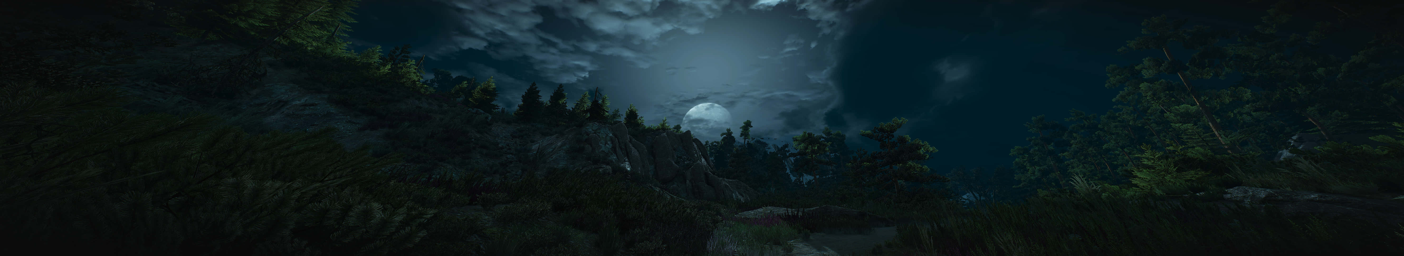 Gloomy, Night, dark triple monitor, 5K Desktop Wallpaper