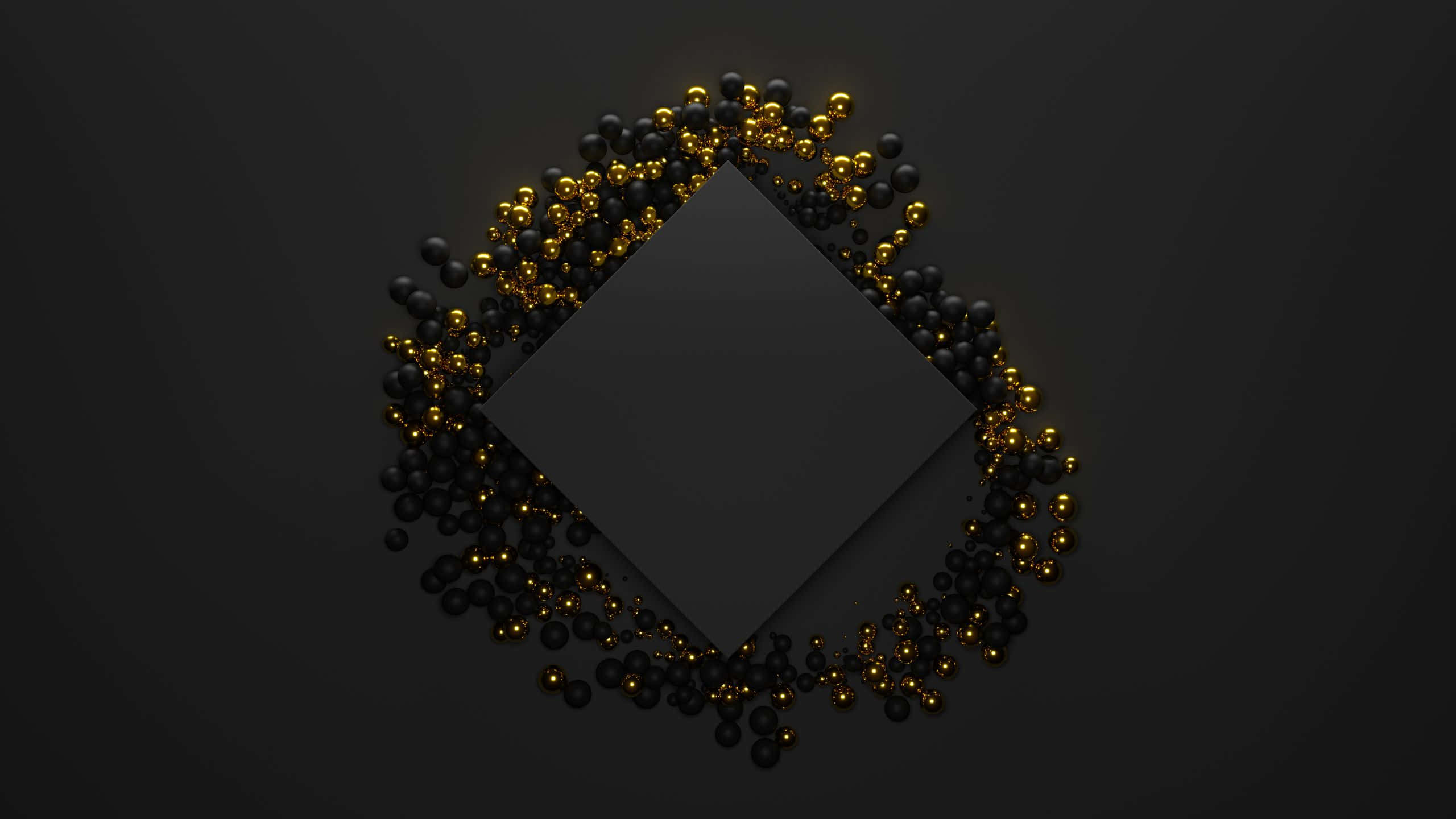 black diamond, gold particles, glowing gold, 2K Desktop Wallpaper