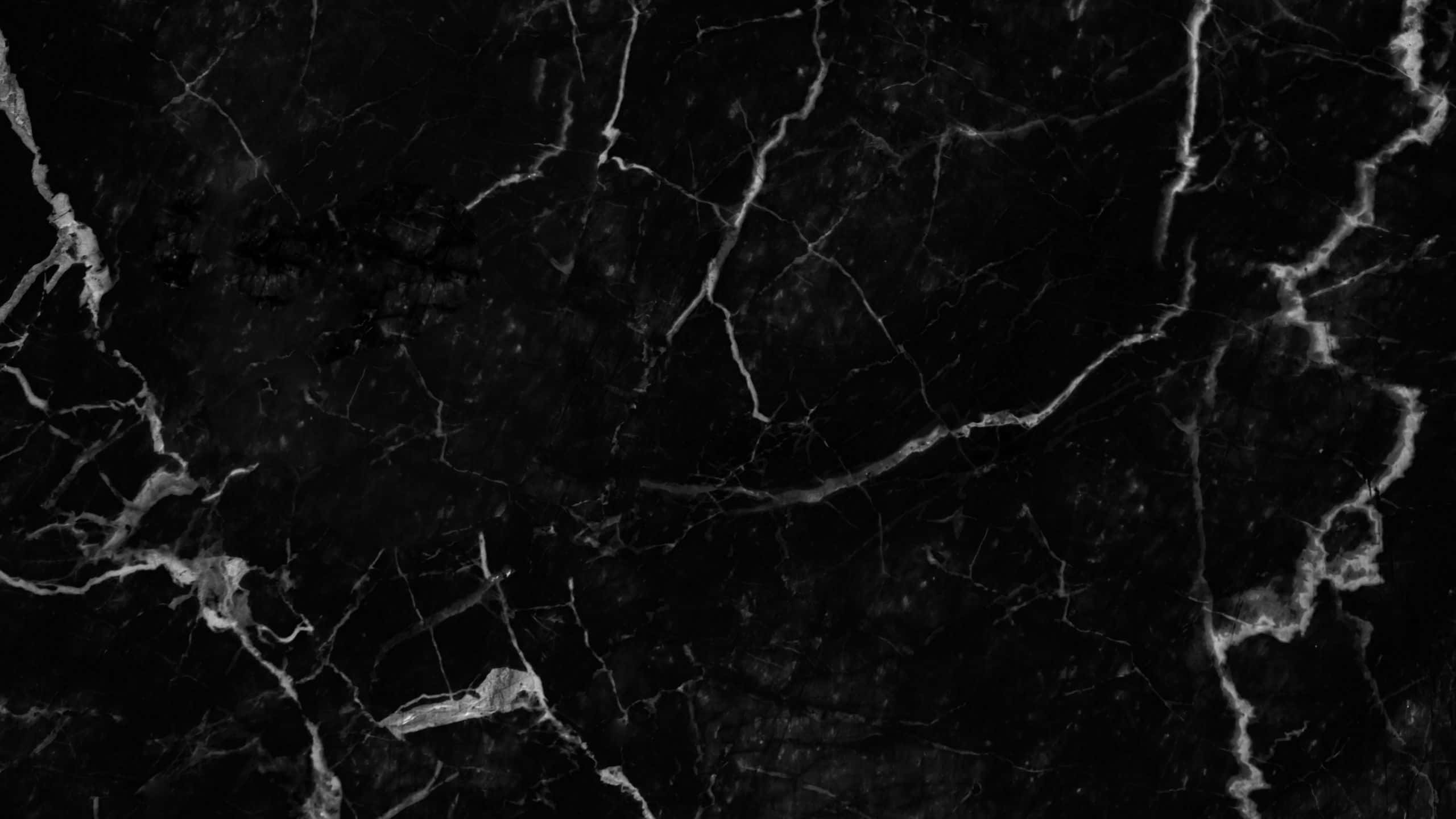 Glossy Black, black marble, white veining, 2K Desktop Wallpaper