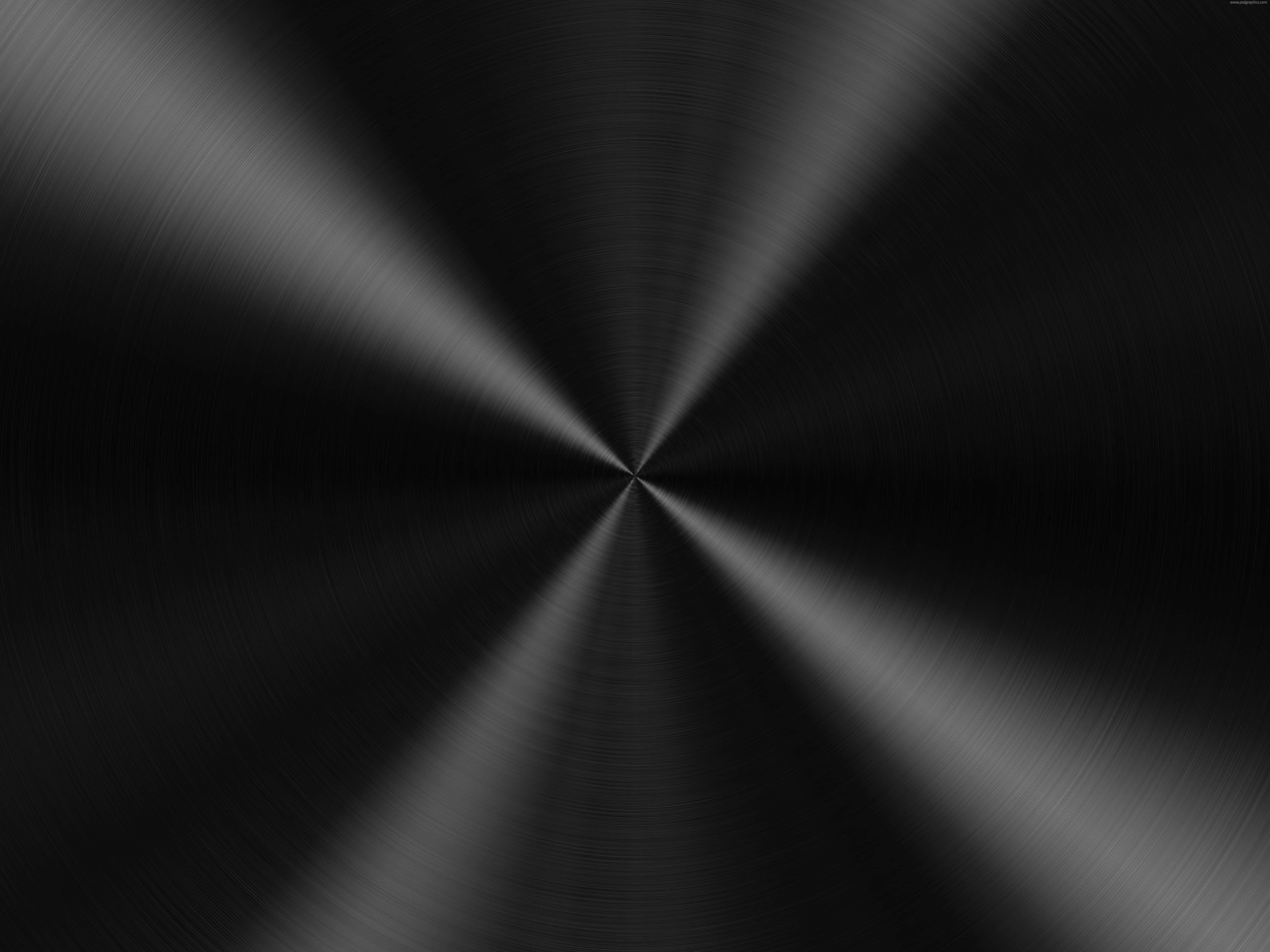 Glossy Black, radial stainless steel, black brushed metal, 4K Desktop Wallpaper