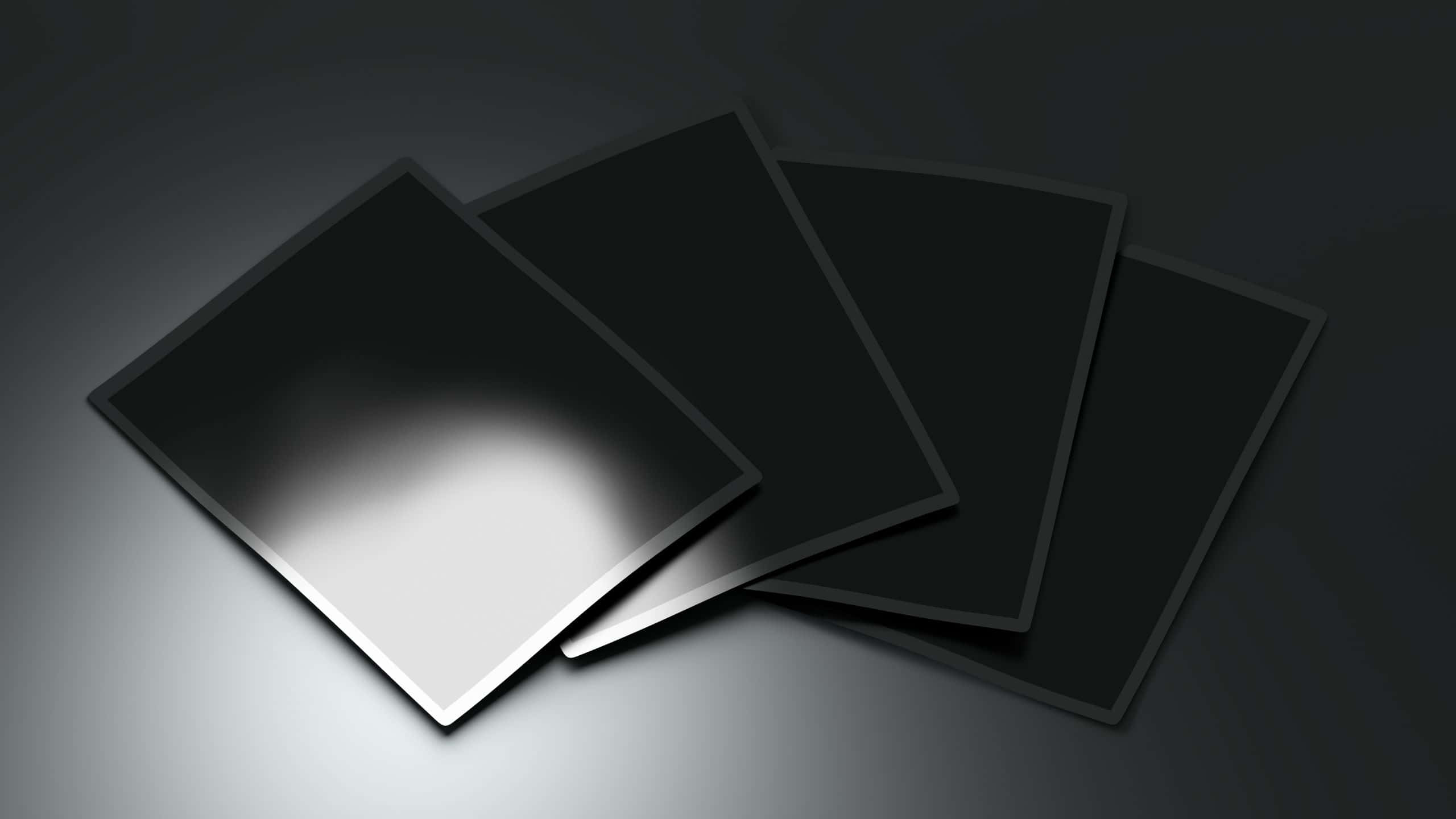 glossy black, sleek black square panels, fanned stack, 2K Desktop Wallpaper