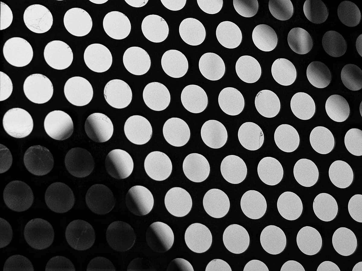 black polka dot, perforated metal sheet, circular holes, SD Desktop Wallpaper