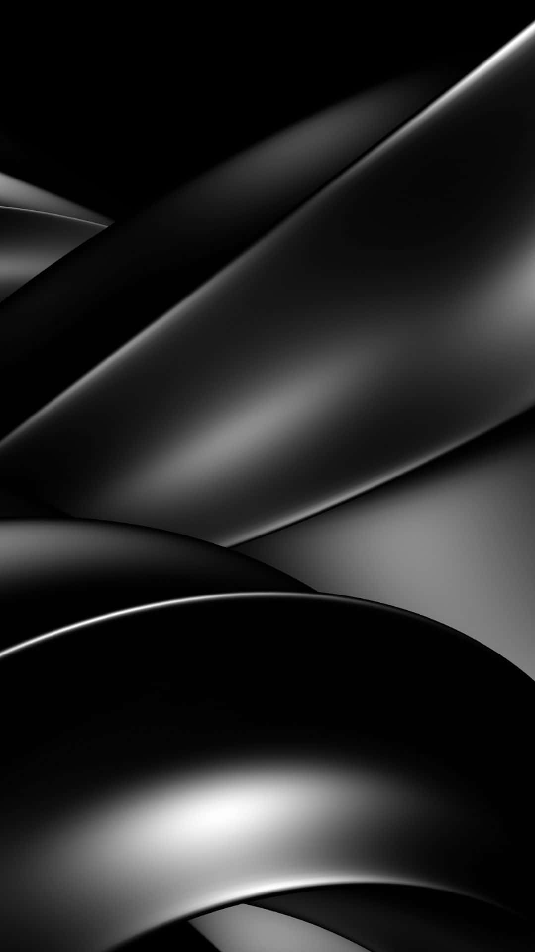 glossy black, smooth black, gray abstract curves, Full HD Phone Wallpaper