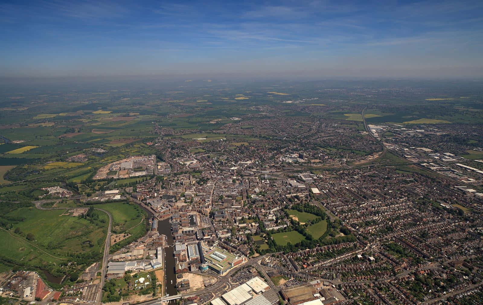 Gloucester, U K, aerial view, HD Desktop Wallpaper