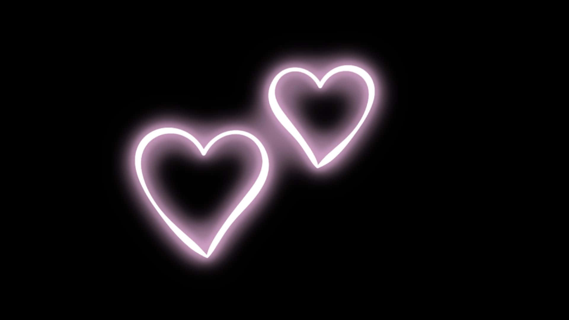 glow in the dark, neon hearts, purple light, Full HD Desktop Wallpaper