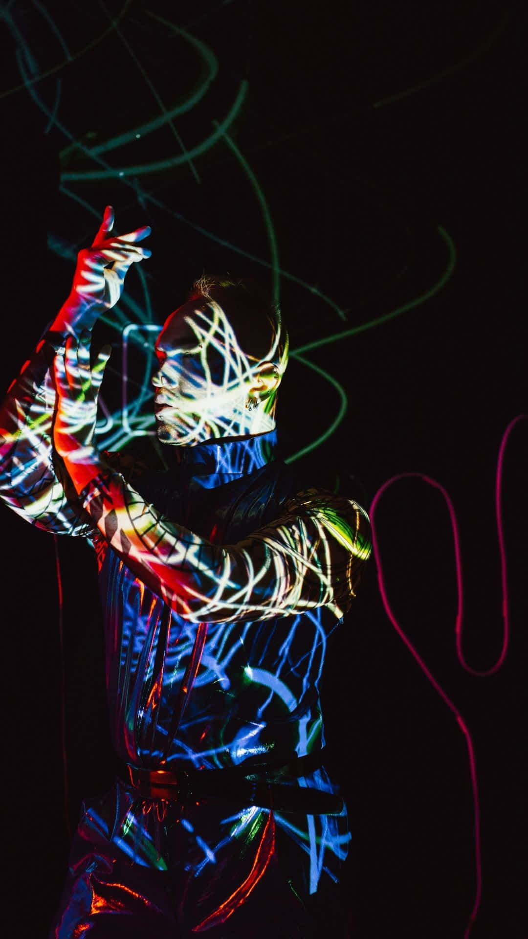 Glow in the Dark, neon light projections, glowing abstract patterns, Full HD Phone Wallpaper