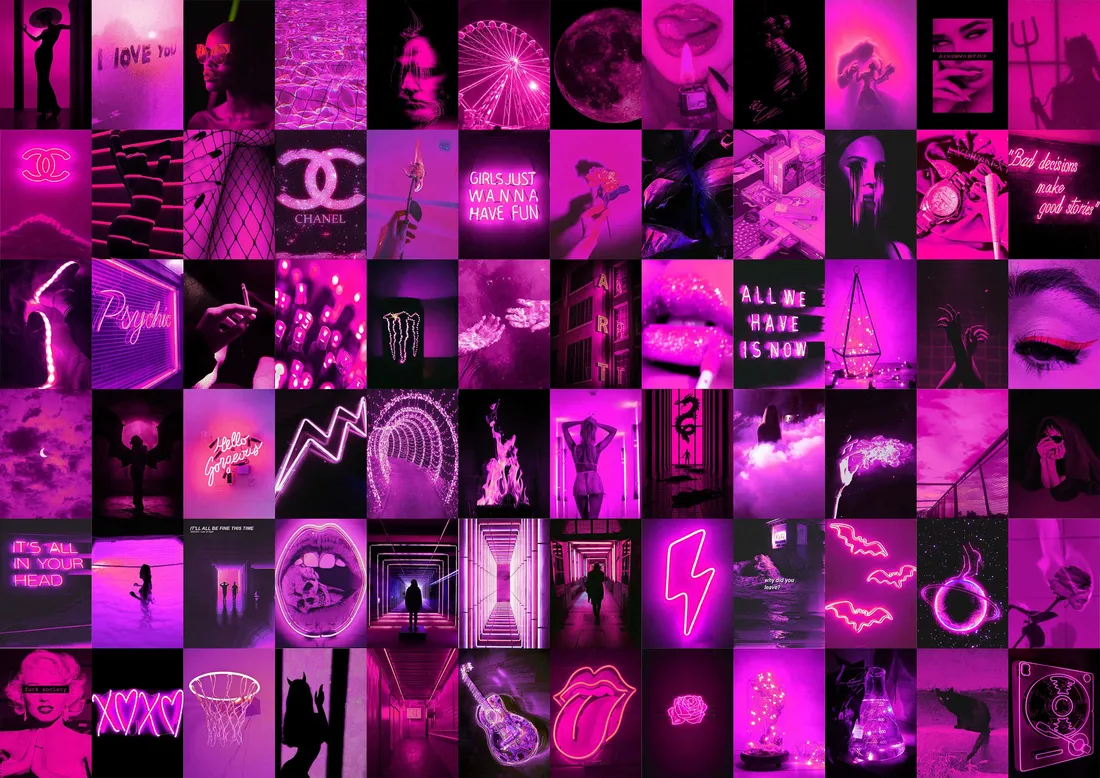Glow Neon Pink Aesthetic