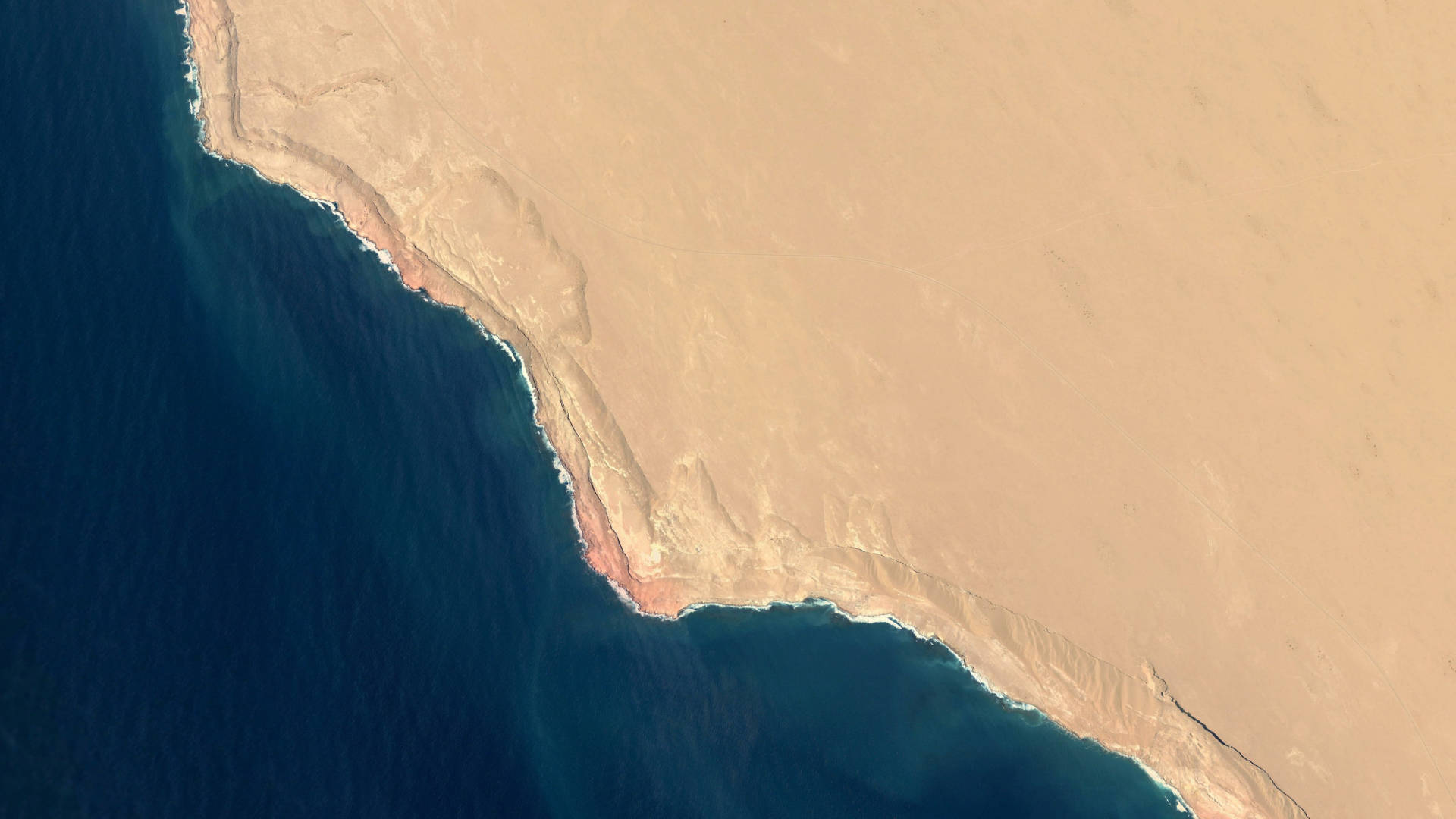 Gmail, desert coastline, deep blue ocean, Full HD Desktop Wallpaper
