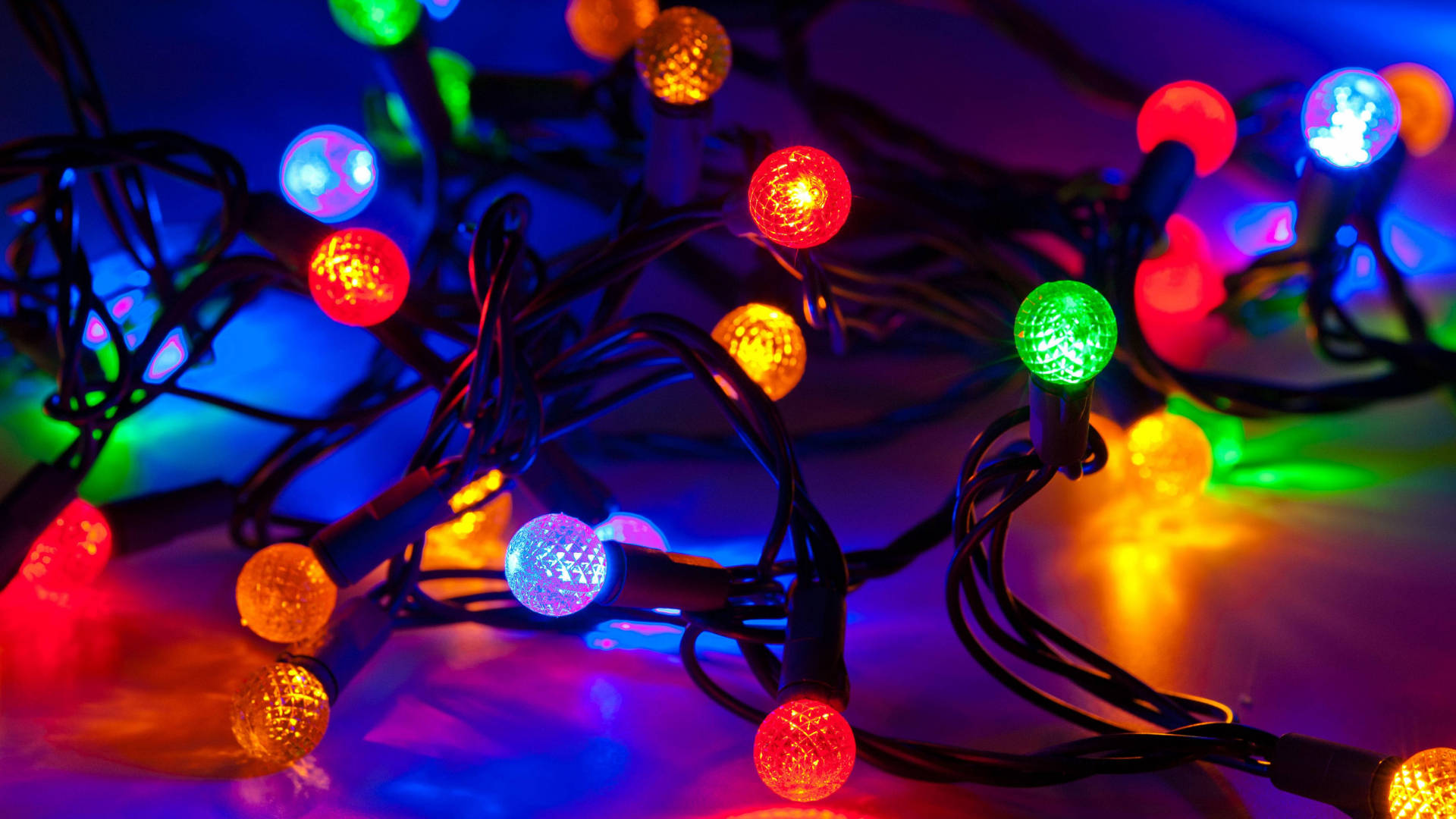 Gmail, colorful lights, glowing multicolored Christmas lights, Full HD Desktop Wallpaper