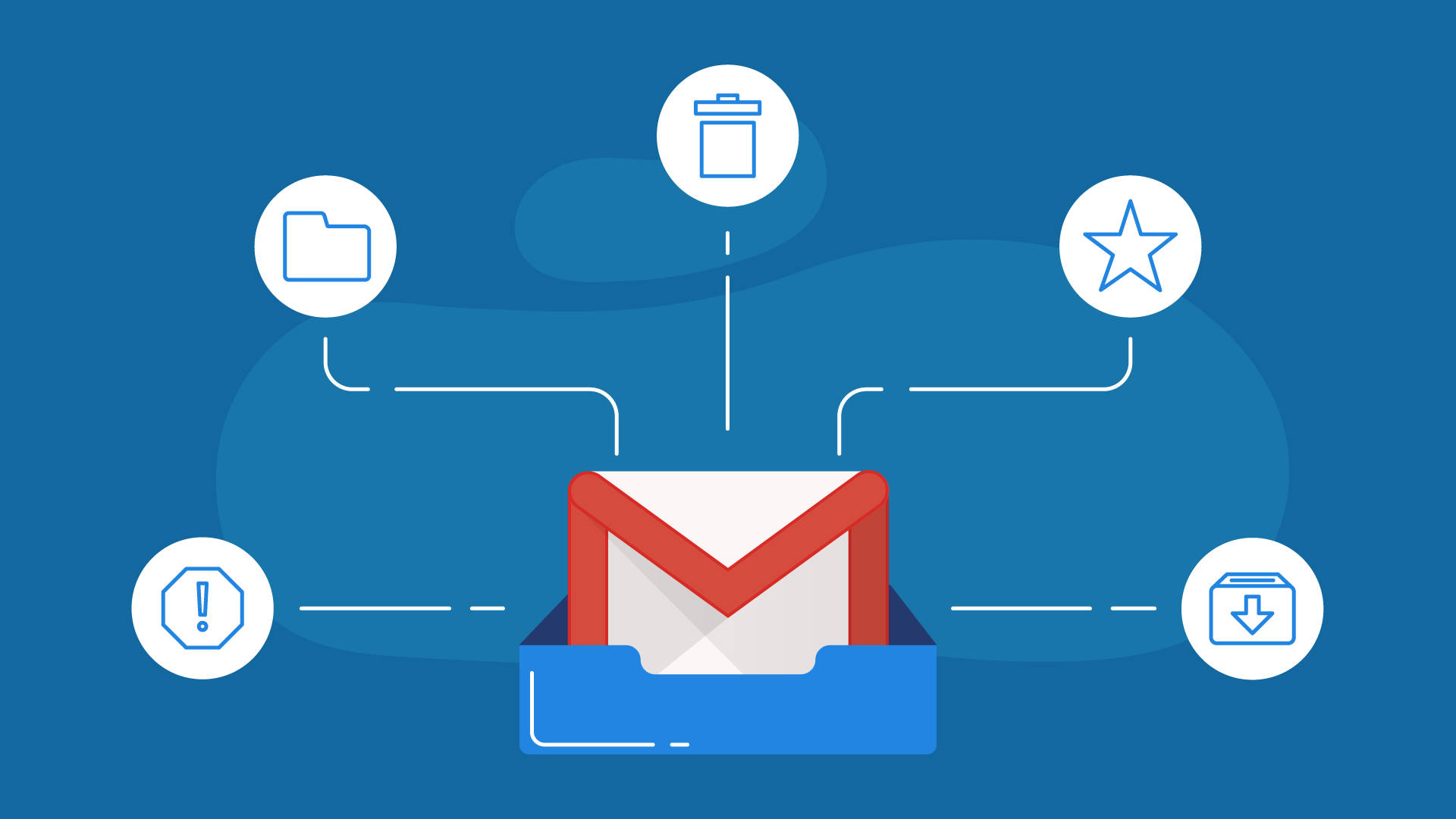 Gmail, envelope icon, folder icon, Full HD Desktop Wallpaper