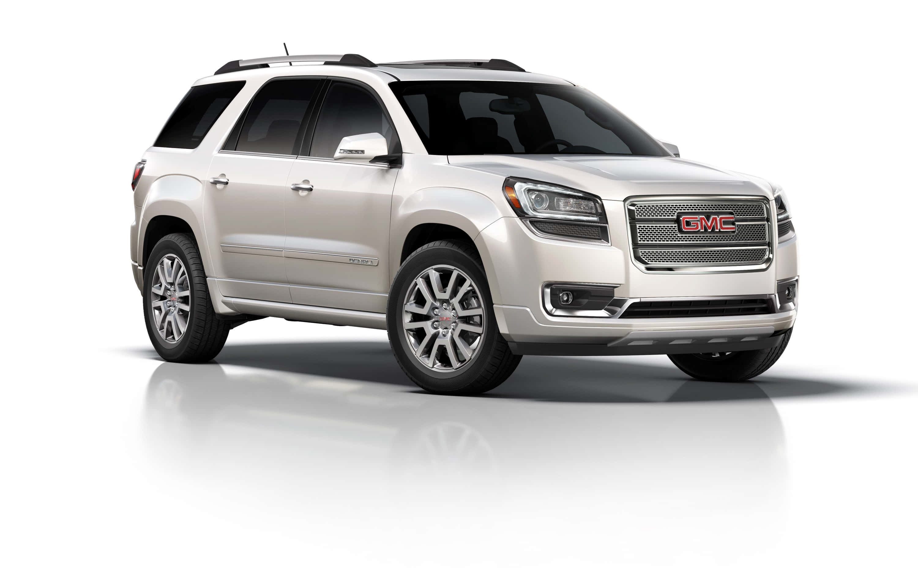 GMC Acadia, silver, studio floor, 2K Desktop Wallpaper