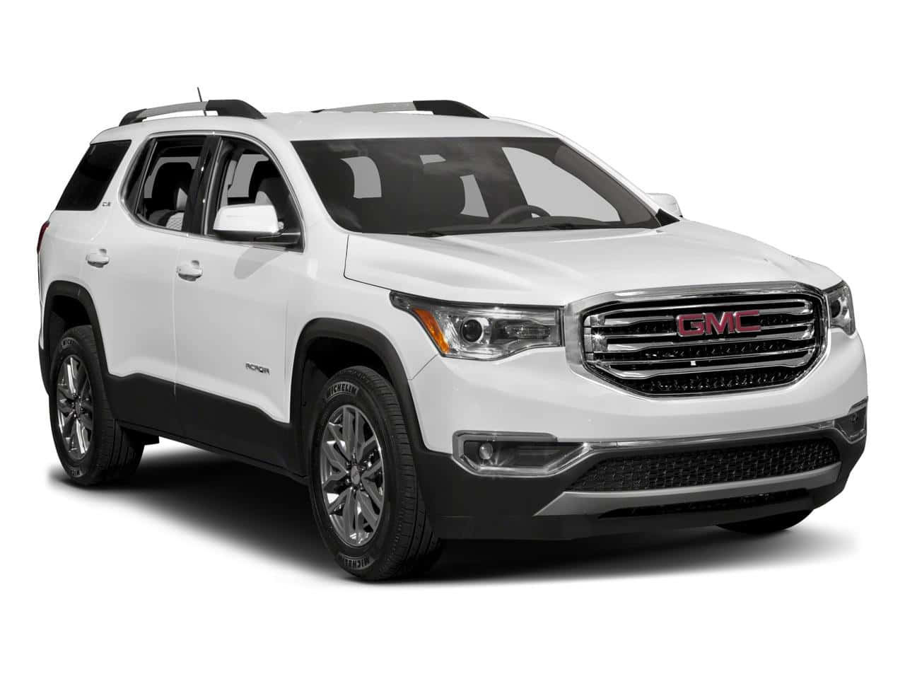 GMC Acadia, white, studio shot, HD Desktop Wallpaper