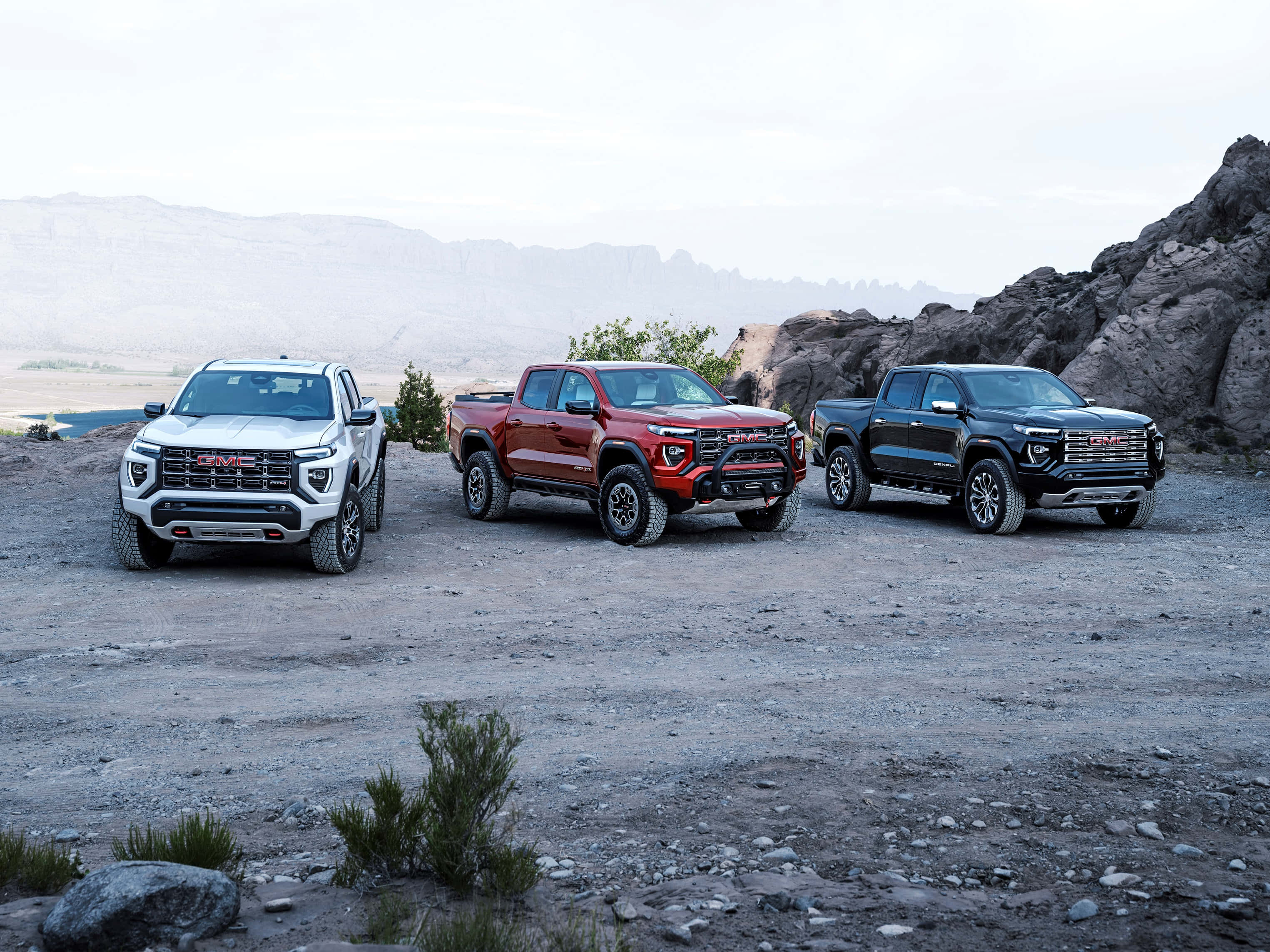 GMC Canyon, silver, red, 2K Desktop Wallpaper