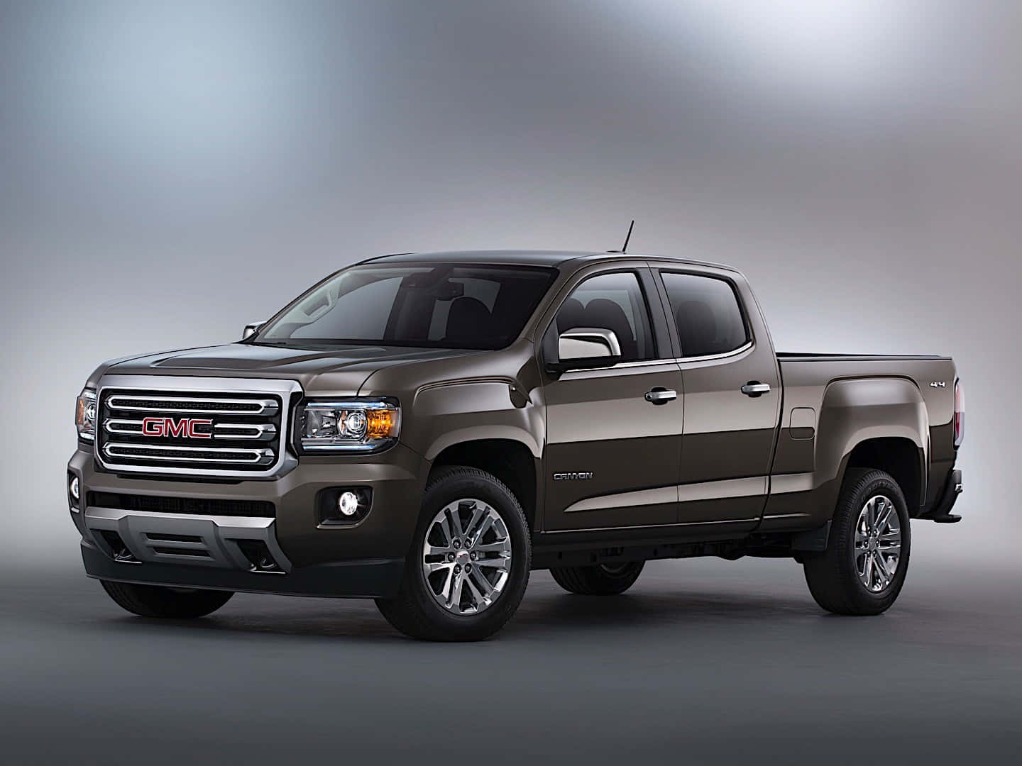 GMC Canyon, metallic brown, studio setting, HD Desktop Wallpaper
