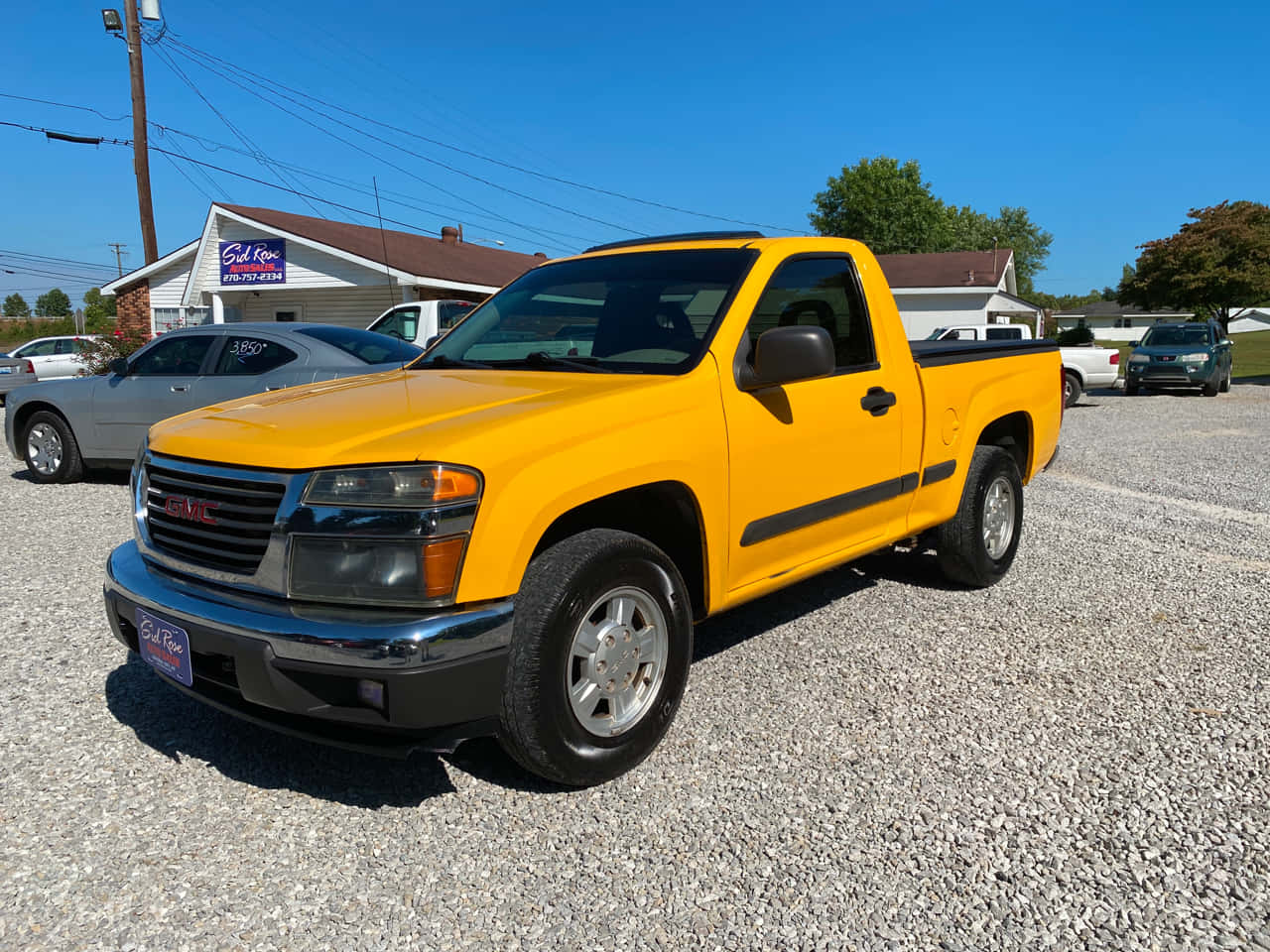 GMC Canyon, bright yellow, gravel, HD Desktop Wallpaper
