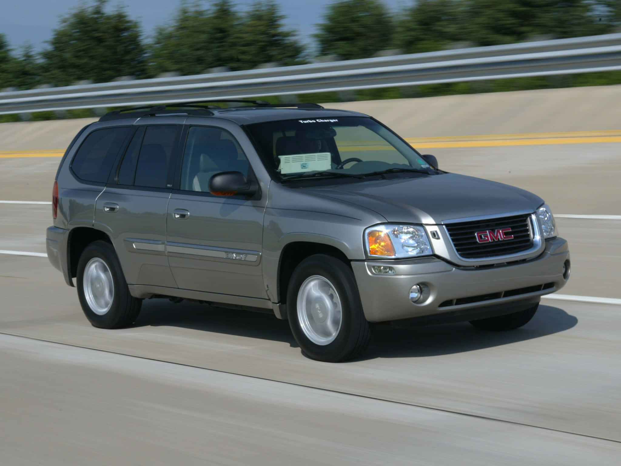 GMC Envoy, silver, sunlit highway, Full HD Desktop Wallpaper