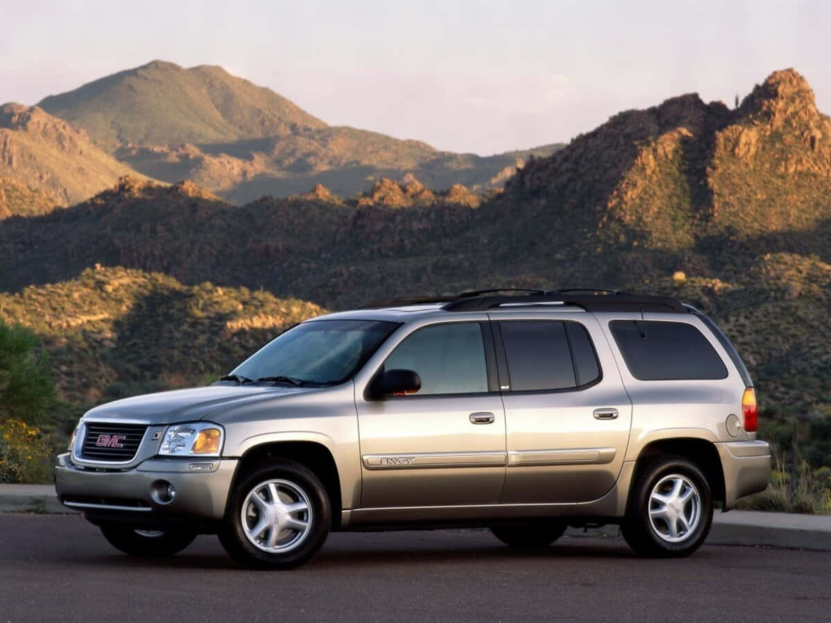 GMC Envoy, silver, pavement, SD Desktop Wallpaper