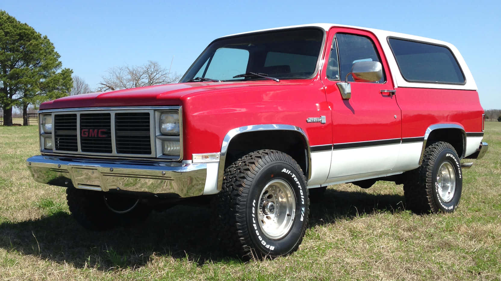 GMC Jimmy, 4x4 SUV, red and white, HD Desktop Wallpaper