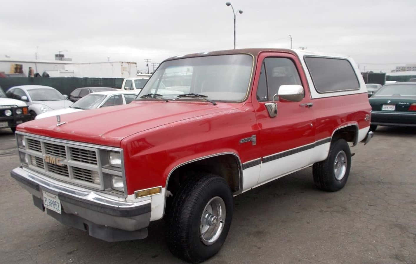 GMC Jimmy, red and white, classic, HD Desktop Wallpaper