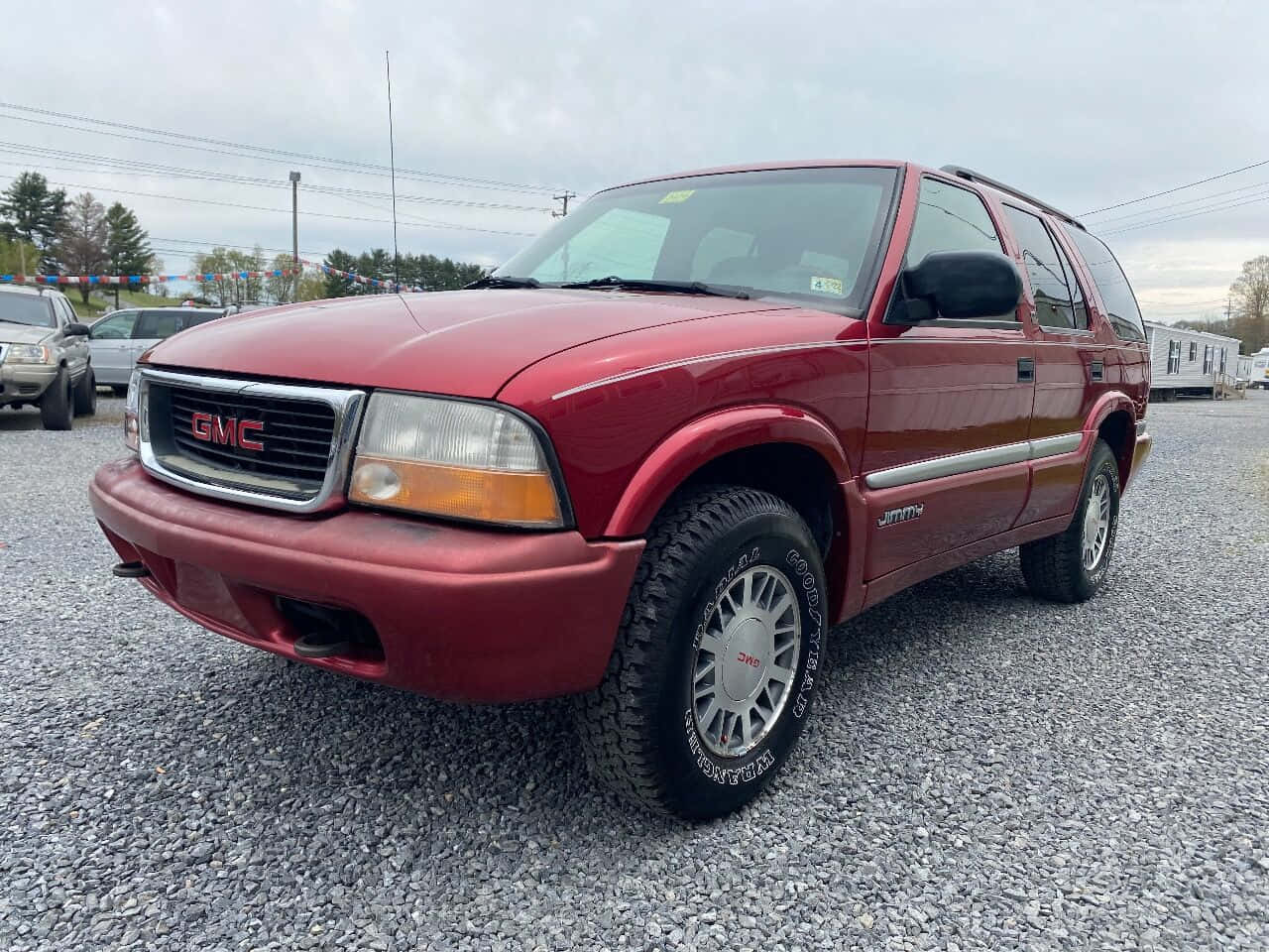 GMC Jimmy, maroon, gravel, HD Desktop Wallpaper