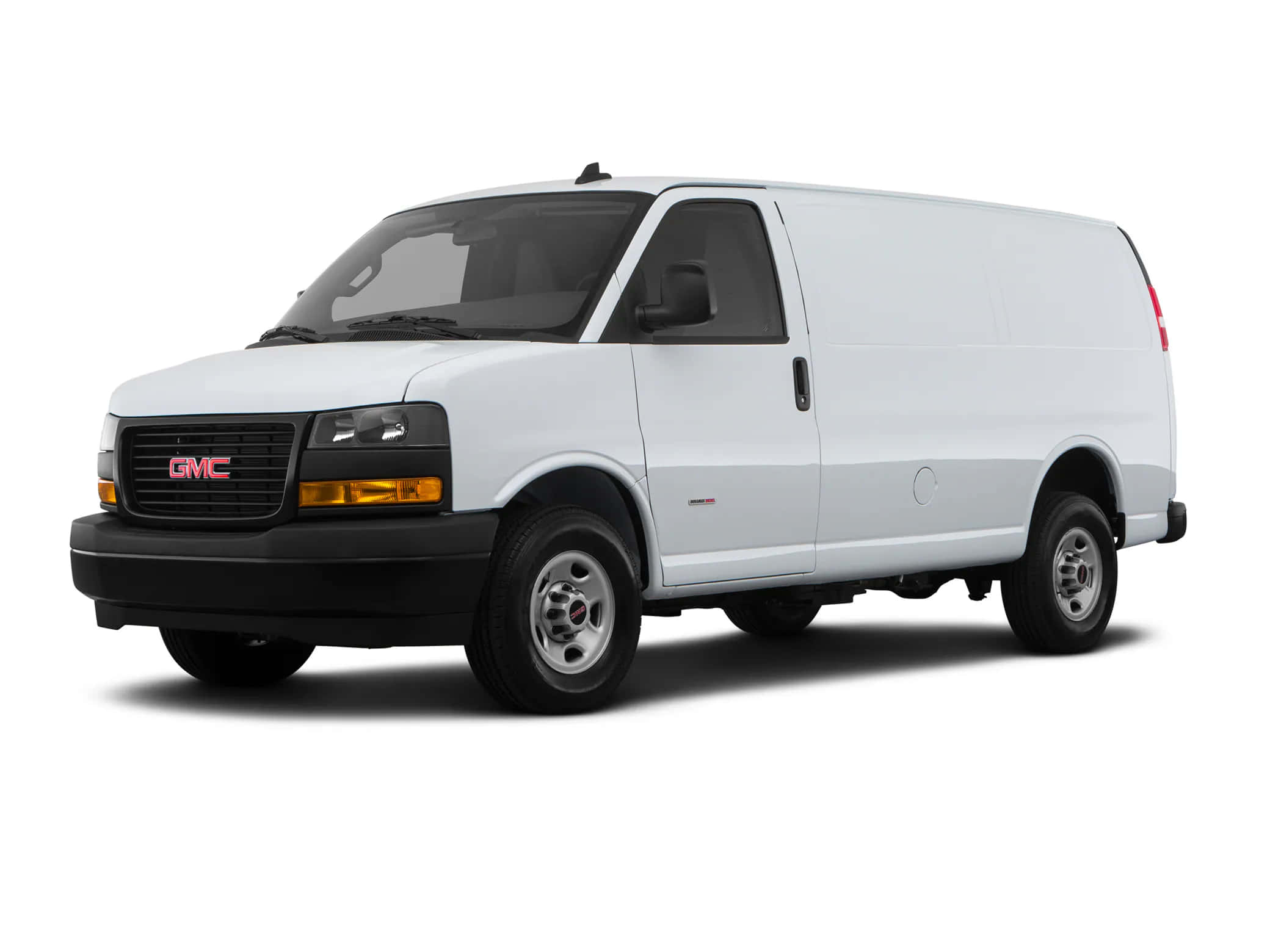 GMC Savana, white, studio lighting, Full HD Desktop Wallpaper