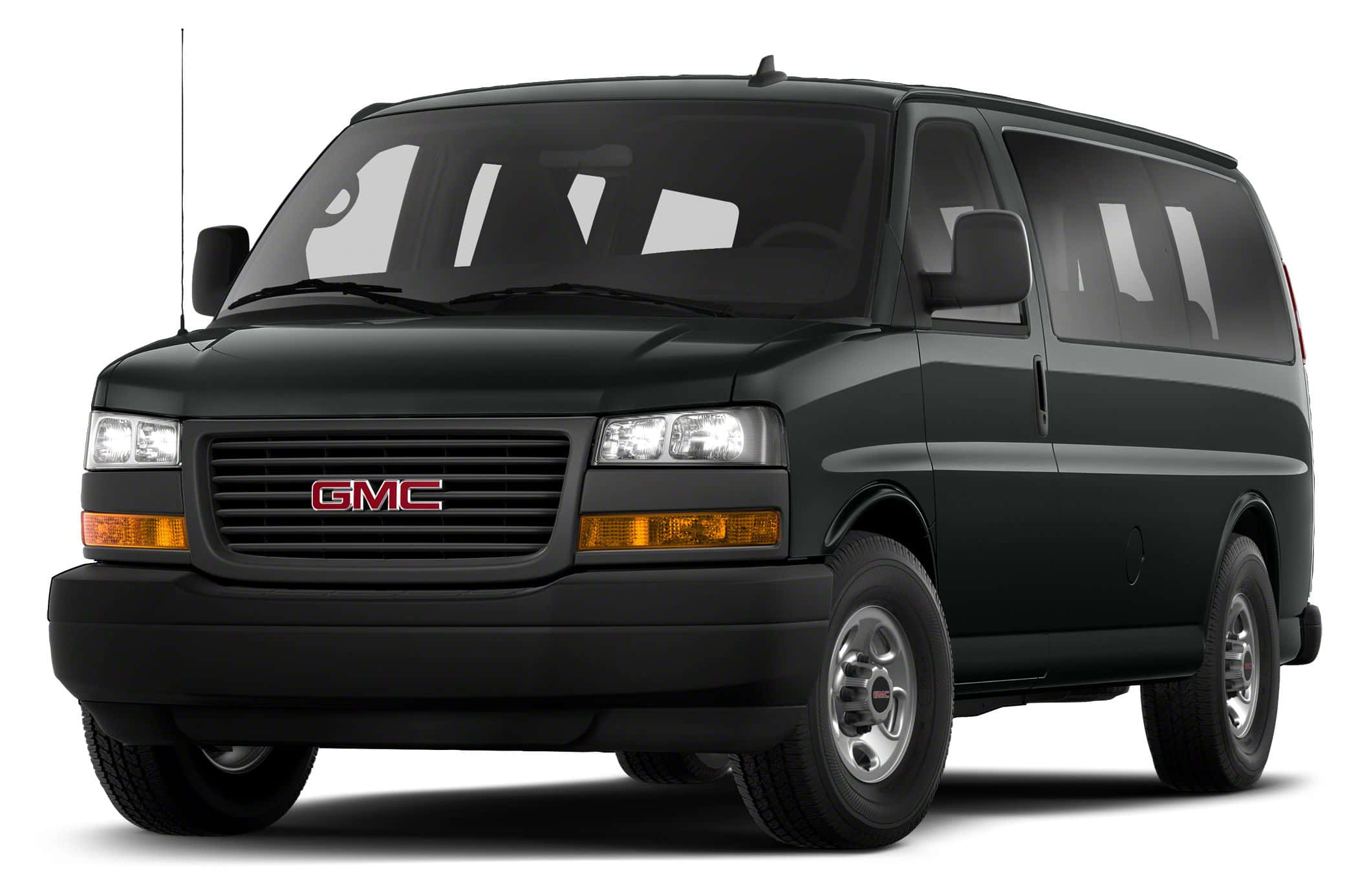 GMC Savana 2021, black, chrome wheels, Full HD Desktop Wallpaper