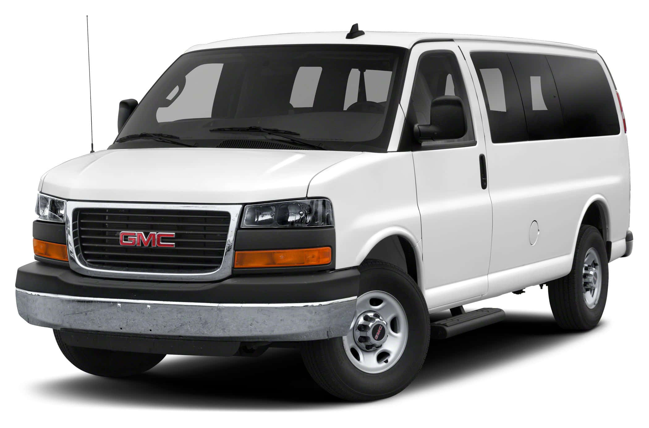 GMC Savana, white, black trim, Full HD Desktop Wallpaper