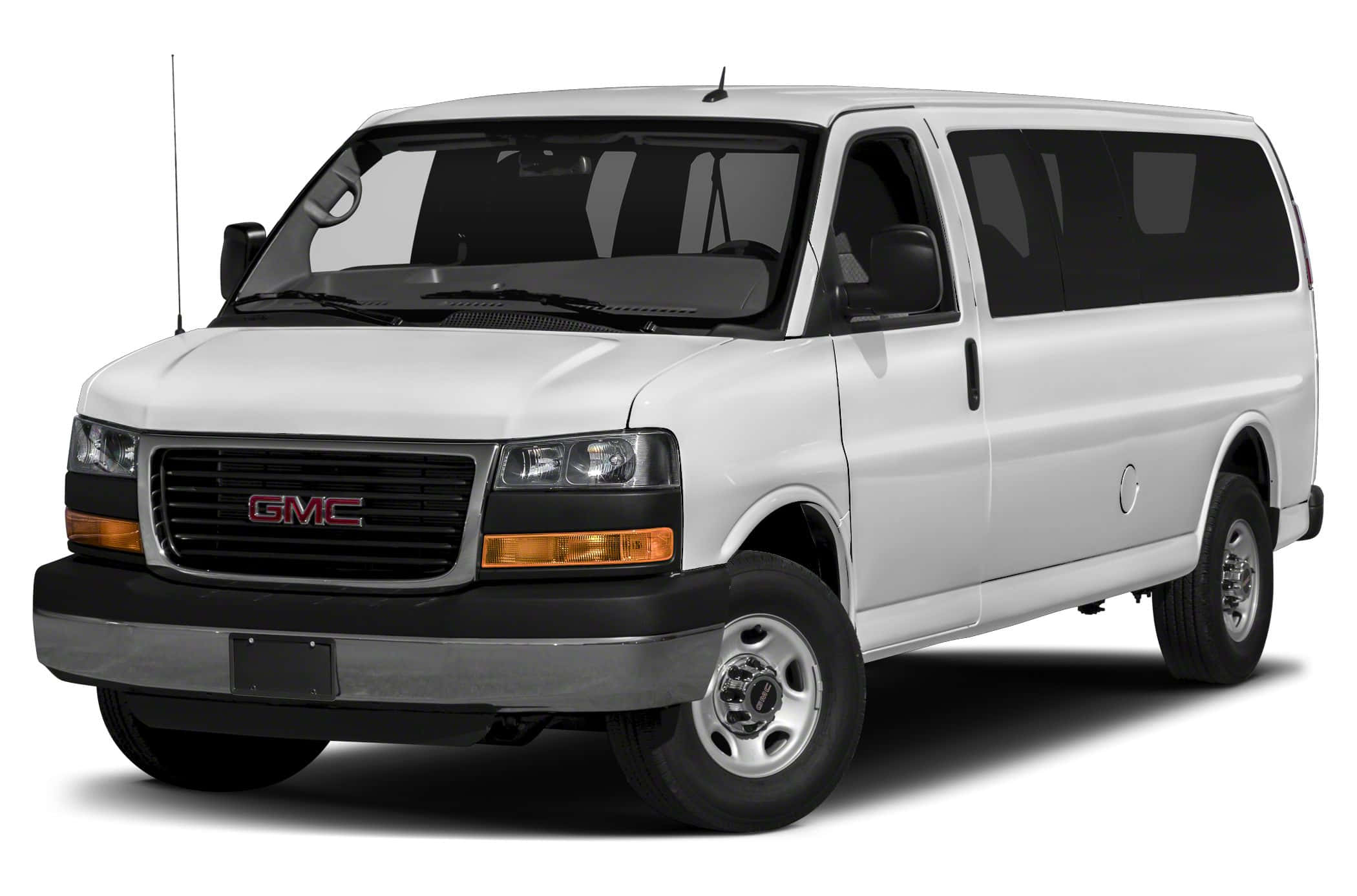 GMC Savana, white, black trim, Full HD Desktop Wallpaper