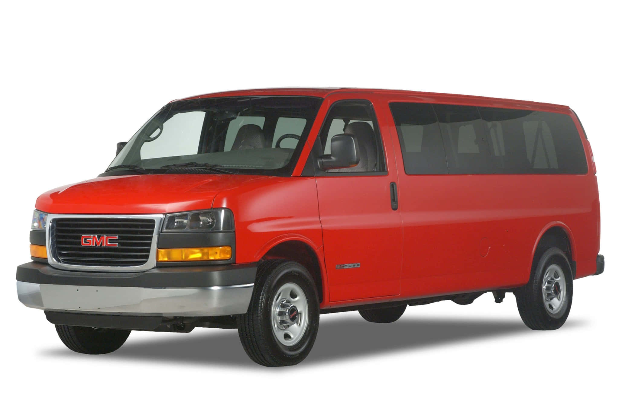 GMC Savana, vibrant red, studio lighting, Full HD Desktop Wallpaper