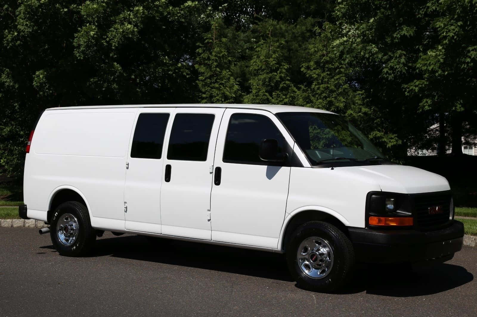 Gmc Savana, white, asphalt, HD Desktop Wallpaper