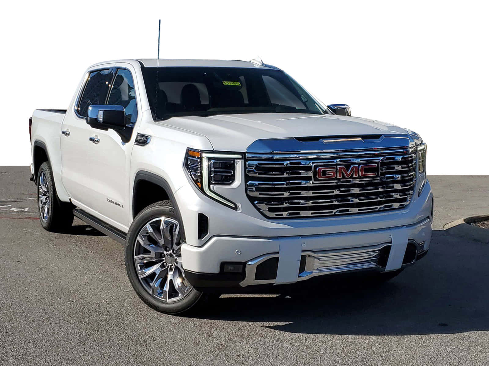 GMC Sierra, pristine white, chrome accents, HD Desktop Wallpaper