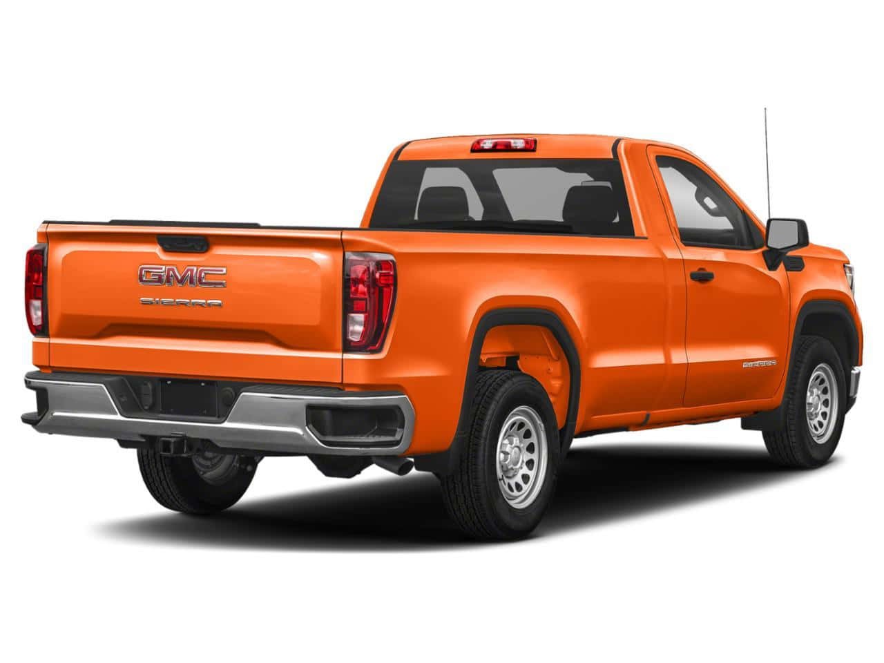 GMC Sierra, Vivid orange, rear three quarter angle, HD Desktop Wallpaper