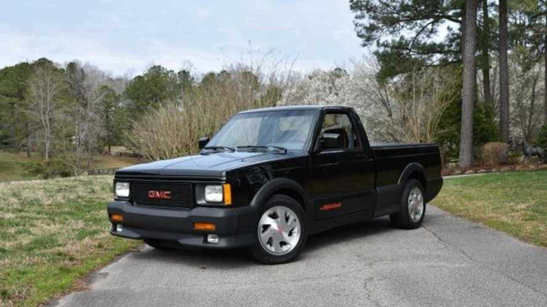 GMC Syclone, black, paved driveway, Full HD Desktop Wallpaper