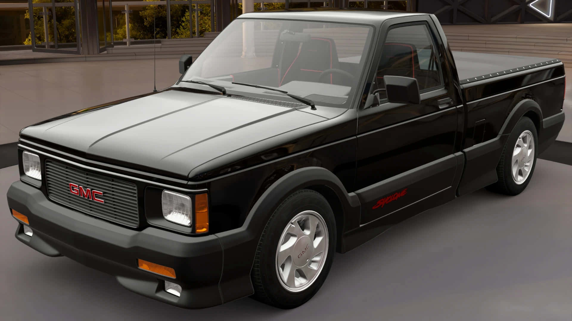 GMC Syclone, black, red accents, Full HD Desktop Wallpaper
