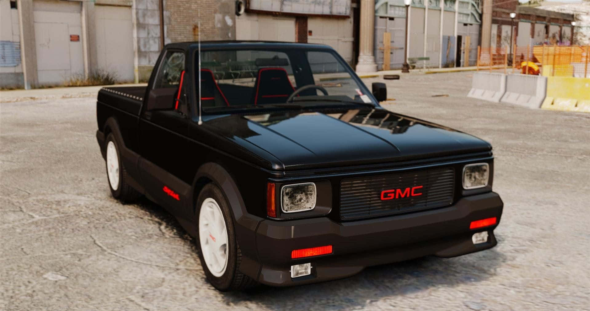 GMC Syclone, glossy black, red accents, HD Desktop Wallpaper