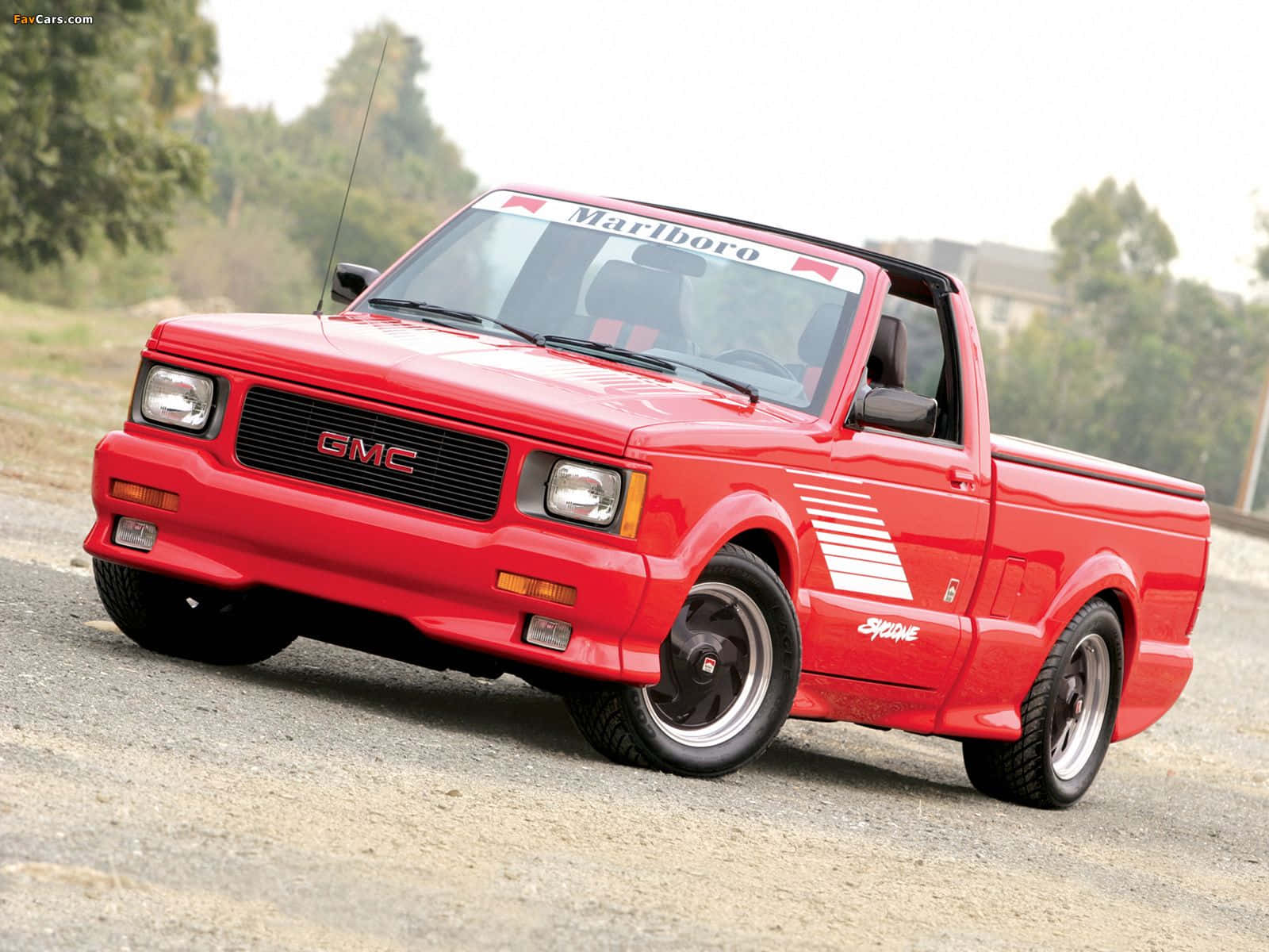 GMC Syclone, 1991, vibrant red, HD Desktop Wallpaper