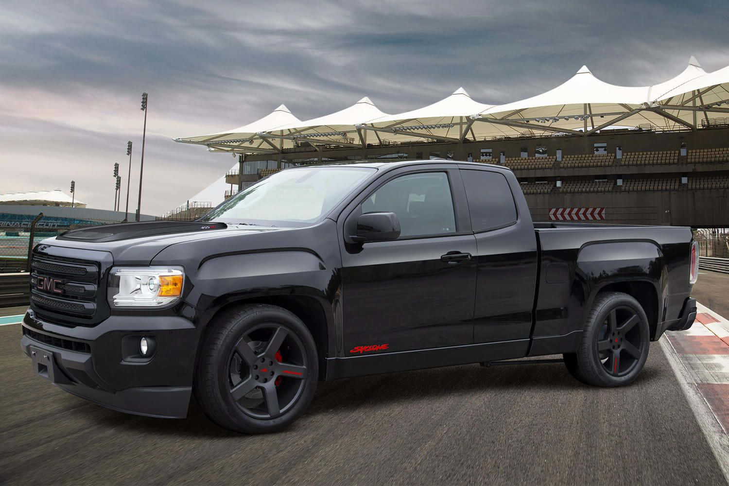GMC Syclone, black, red accents, HD Desktop Wallpaper