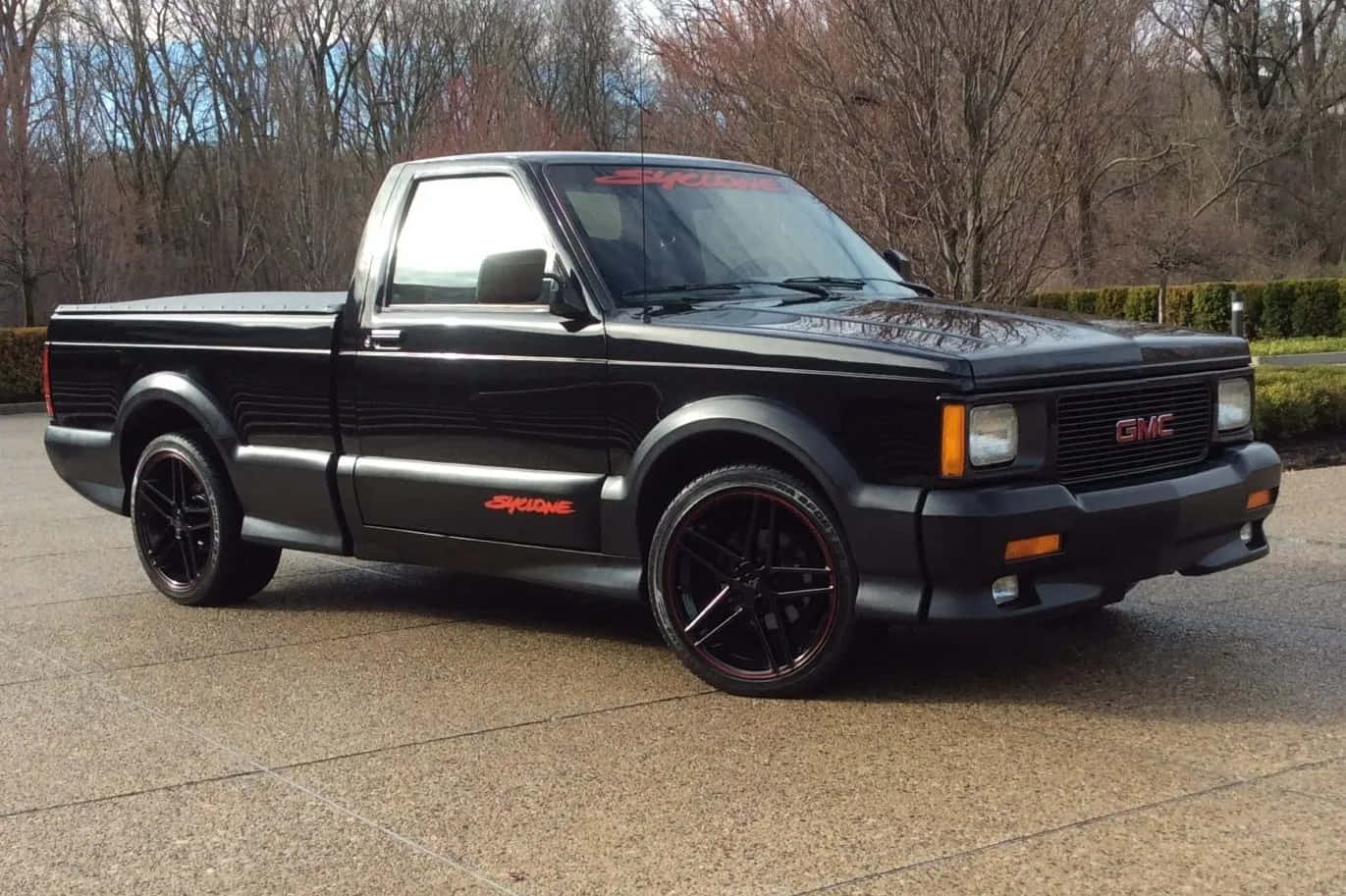 GMC Syclone, black, red accents, HD Desktop Wallpaper