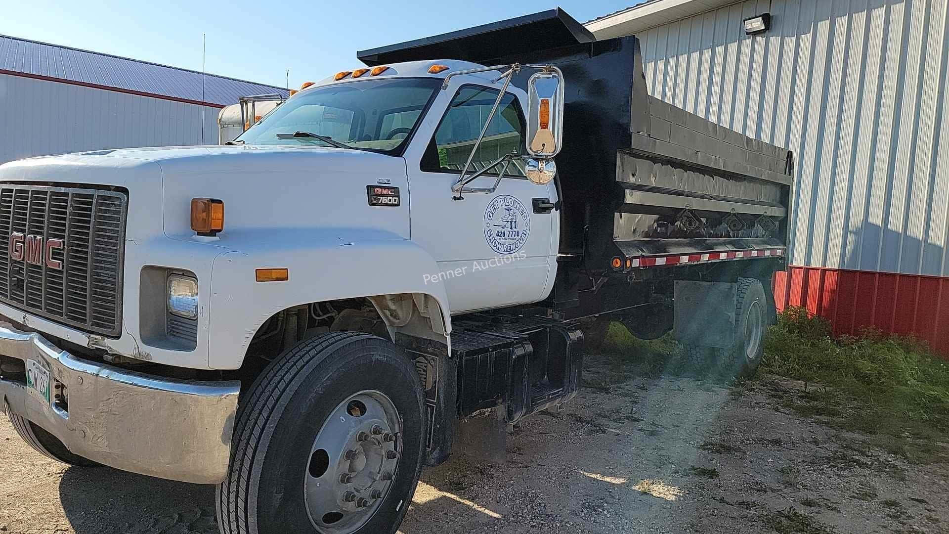 GMC Topkick, white, dump truck, Full HD Desktop Wallpaper
