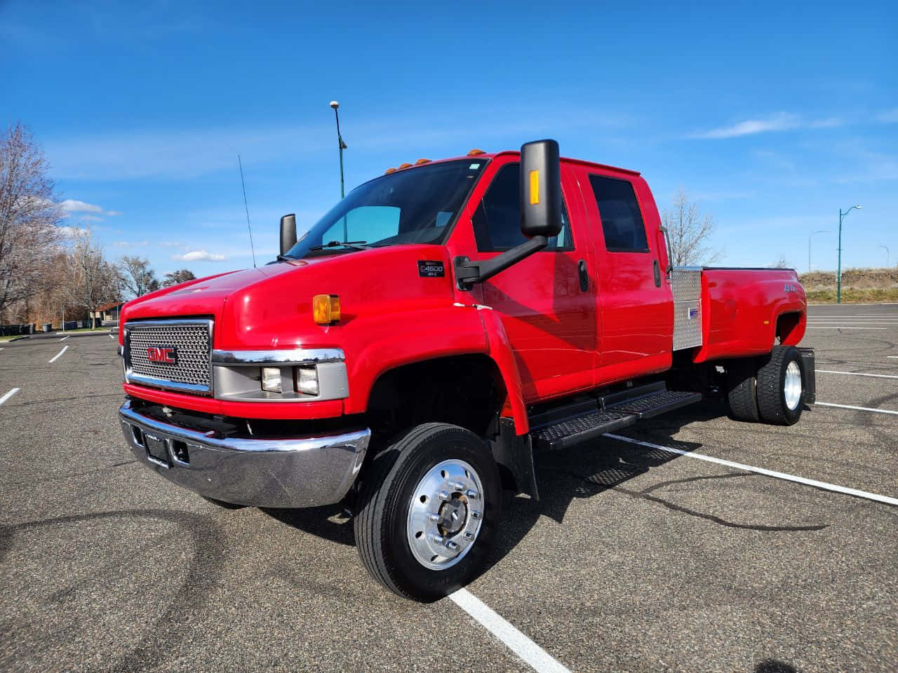 GMC Topkick, vibrant red, heavy-duty pickup truck, HD Desktop Wallpaper