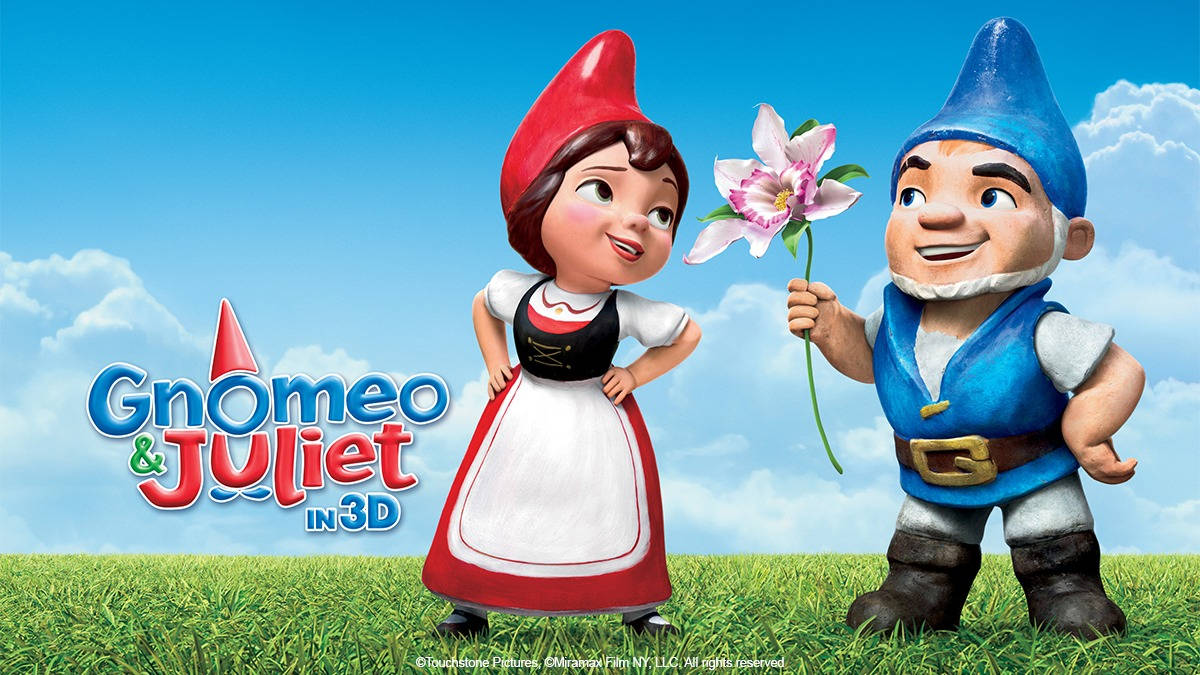 Gnomeo And Juliet, 3D movie poster, pink flower, SD Desktop Wallpaper