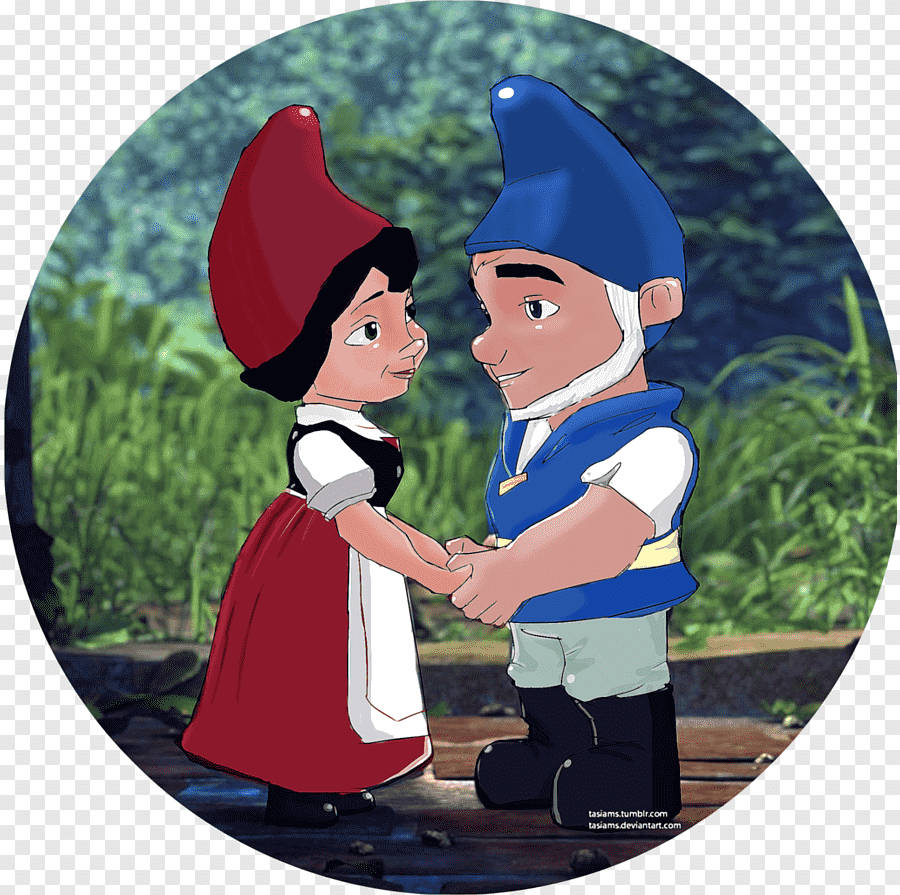 Gnomeo And Juliet, cartoon dwarf, girl in traditional attire, SD Desktop Wallpaper