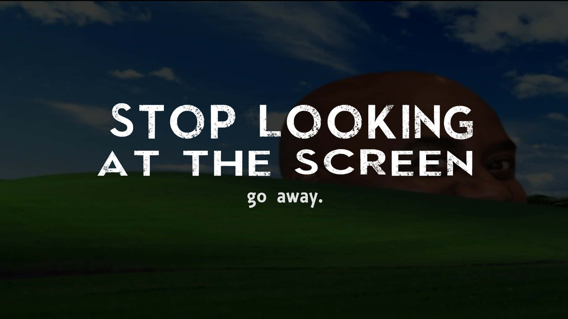 go away, green hill, cloudy sky, Full HD Desktop Wallpaper