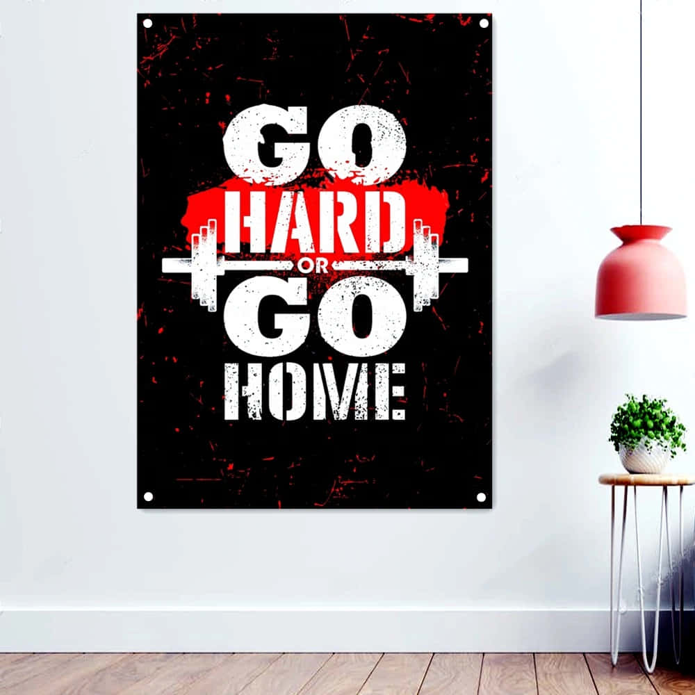 Go Hard Or Go Home, black and red, gym poster, SD Desktop Wallpaper