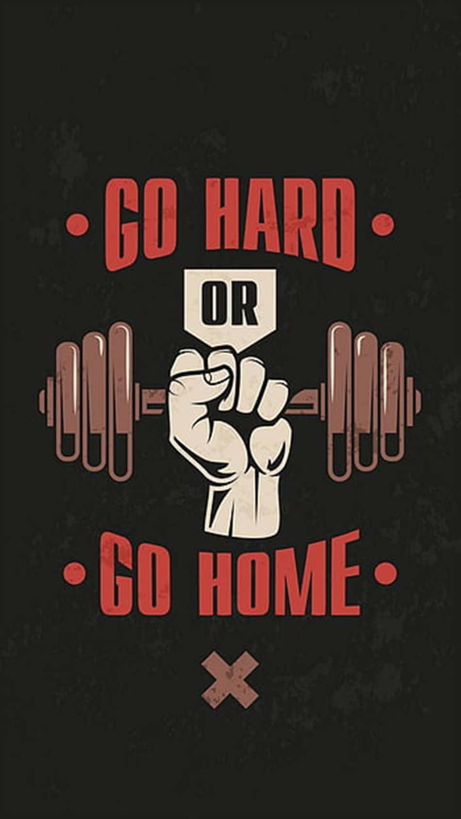 Go Hard Or Go Home, clenched fist, barbell, HD Phone Wallpaper