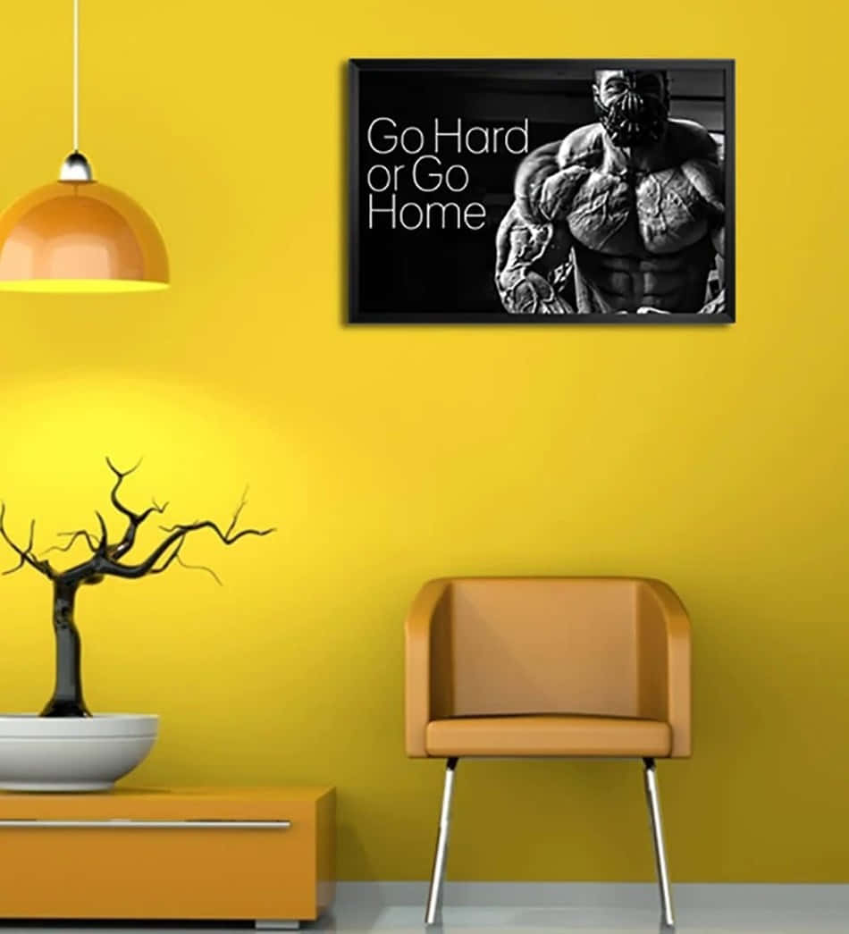Go Hard or Go Home, black and white, muscular man, SD Phone Wallpaper