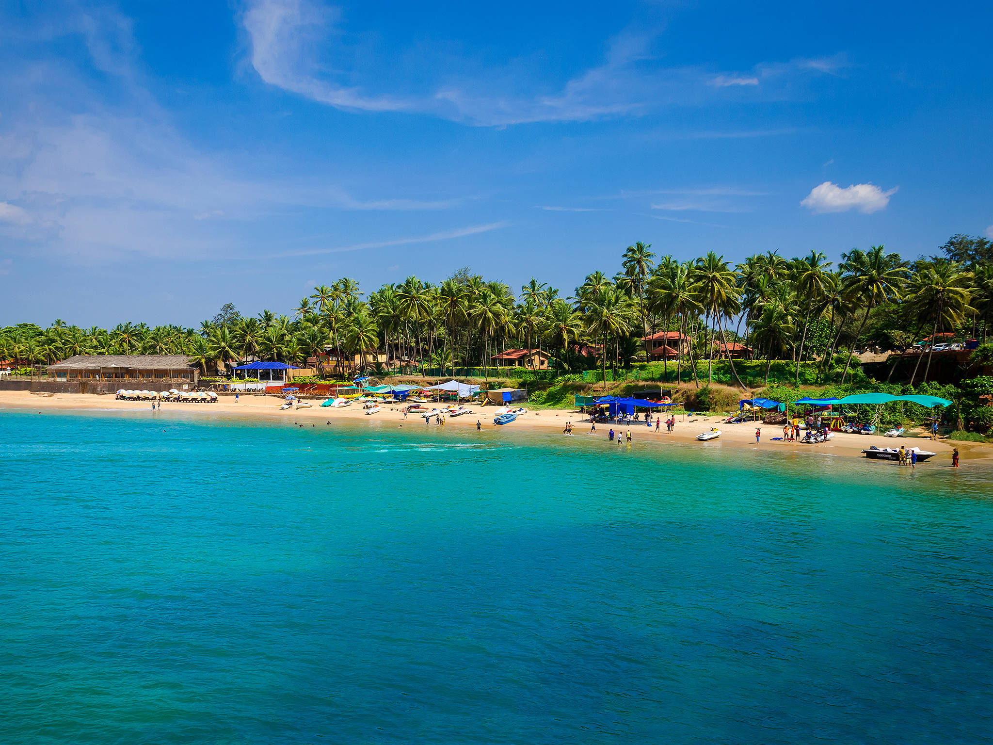 Goa India, turquoise waters, sandy beach, Full HD Desktop Wallpaper