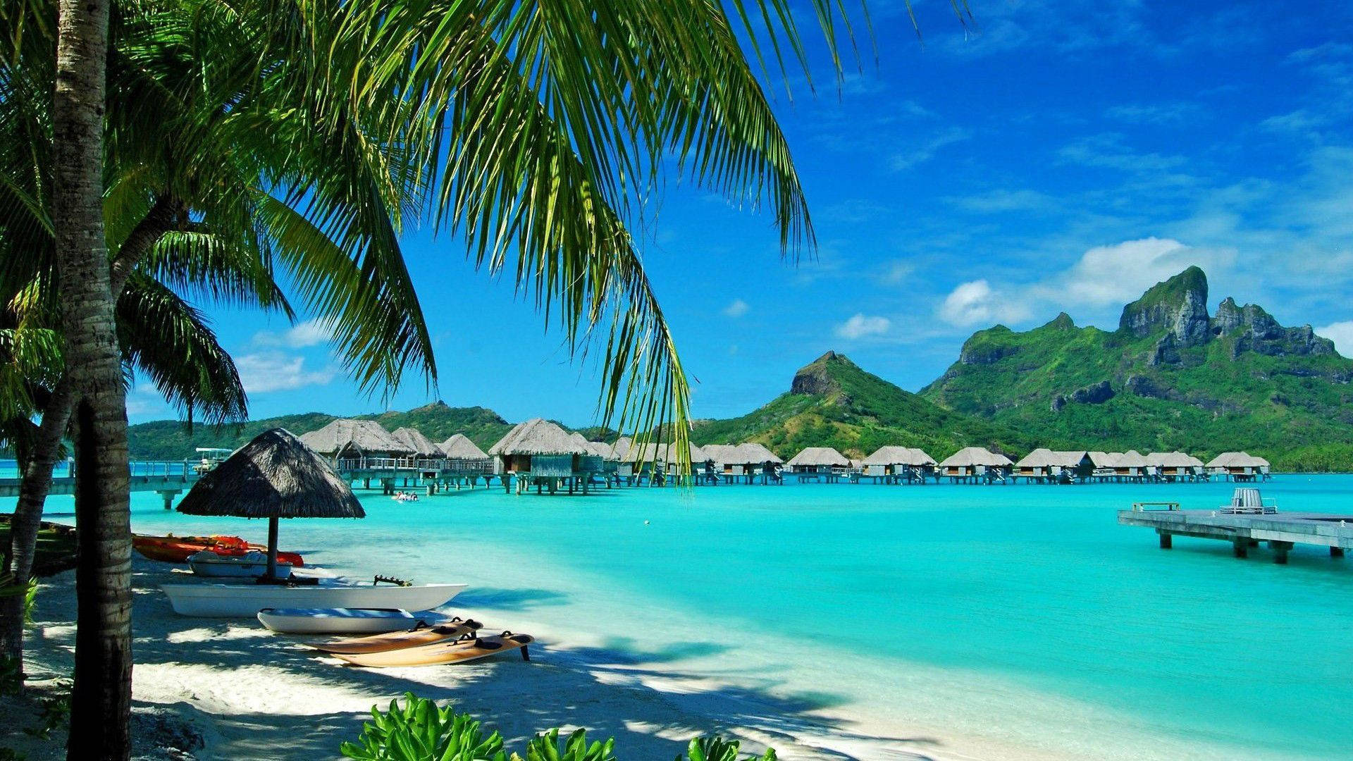 Goa India, turquoise lagoon, overwater bungalows, Full HD Desktop Wallpaper